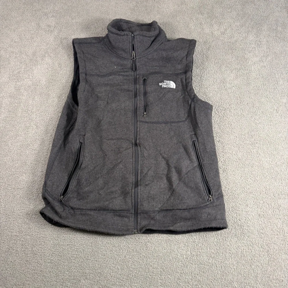 The North Face Mens Gordon Lyons Full Zip Fleece Vest Dark Grey Large L